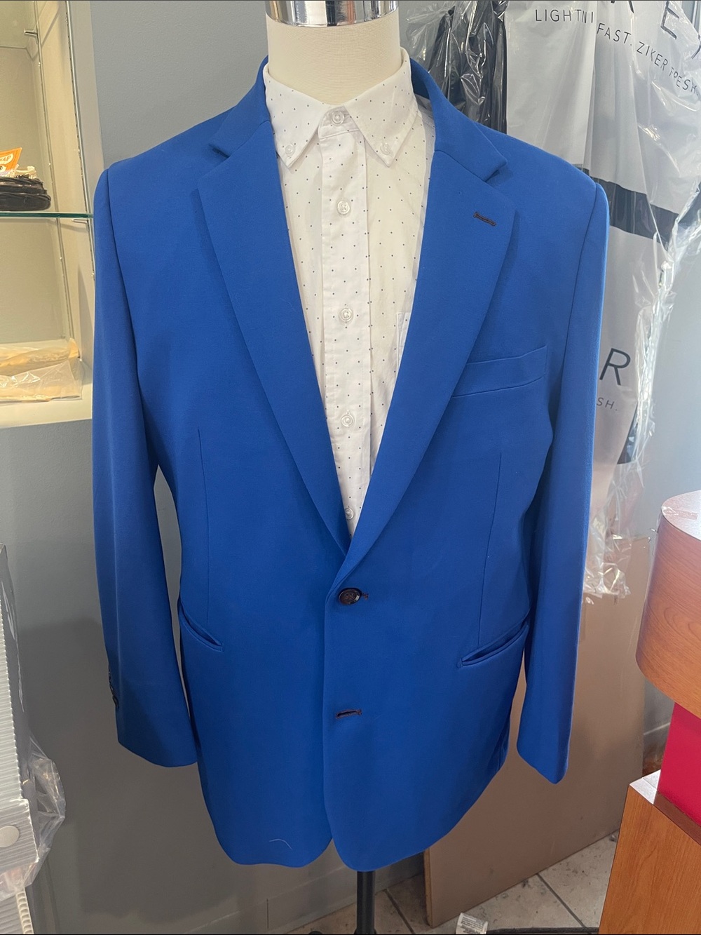 Men's Bright Blue Single-Breasted Sport Coat